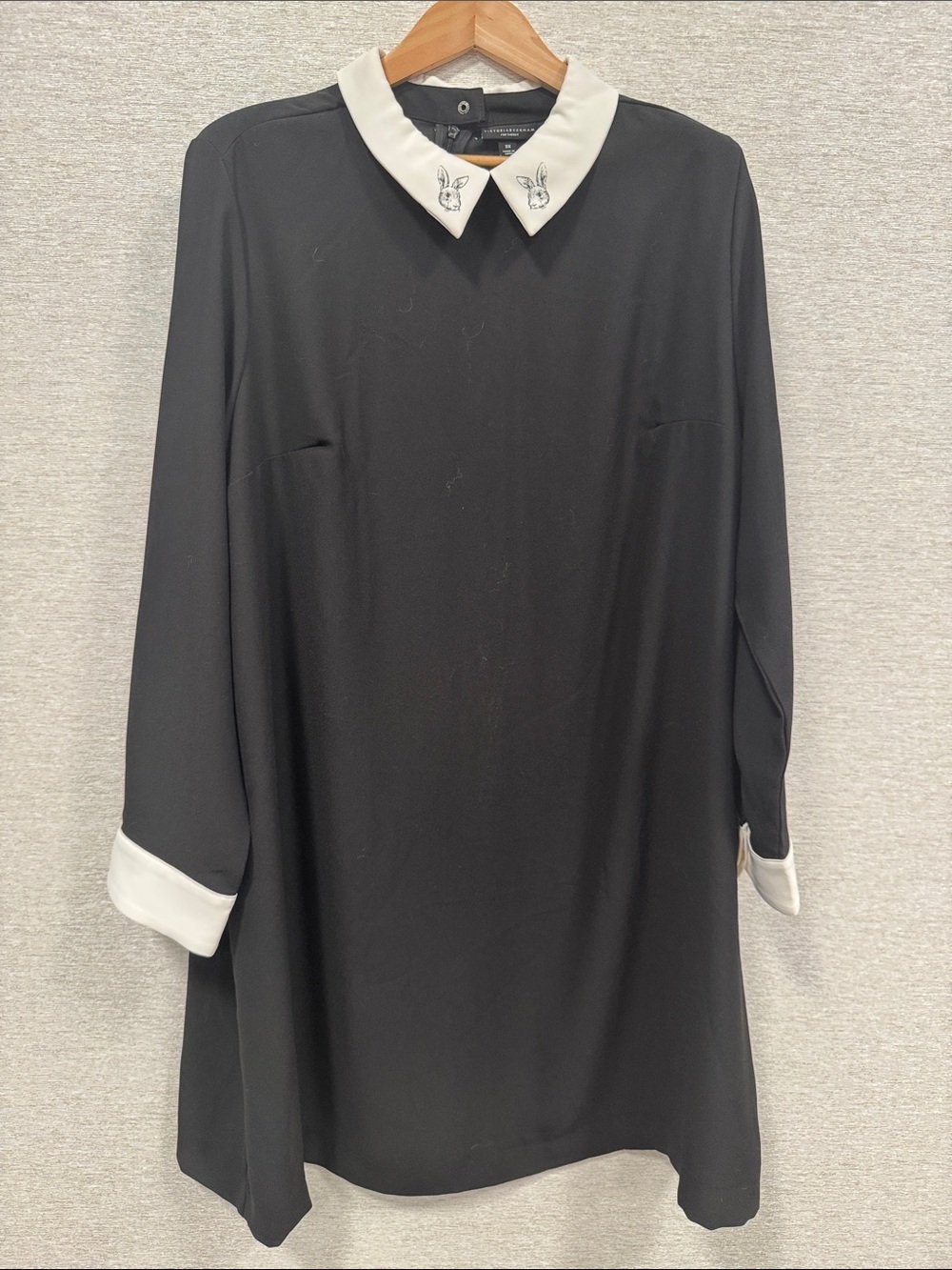 Victoria Beckham for Target Black Dress with White Contrast Collar & Cuffs